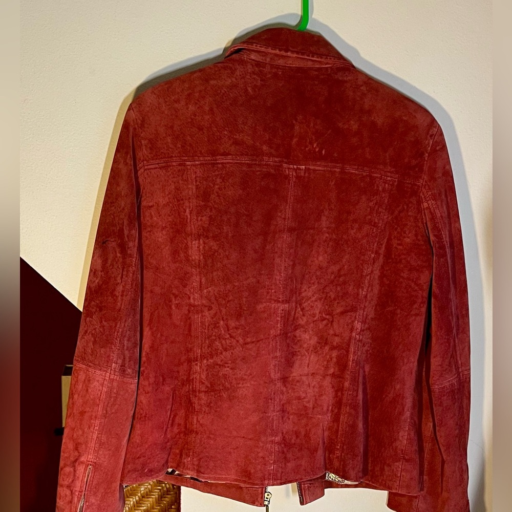 Vintage Red Suede Leather Jacket Liz Claiborne 14 Work to Weekend - Picture 7 of 15